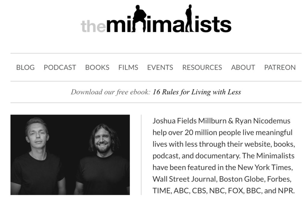 The Minimalists - Joshua Fields Millburn & Ryan Nicodemus